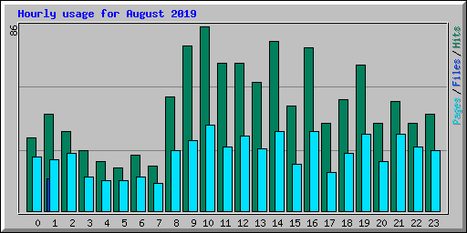 Hourly usage for August 2019