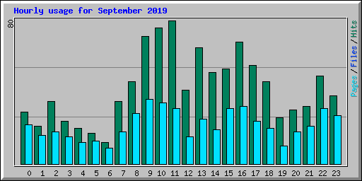 Hourly usage for September 2019