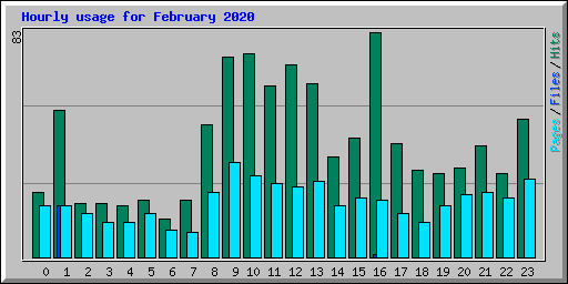 Hourly usage for February 2020